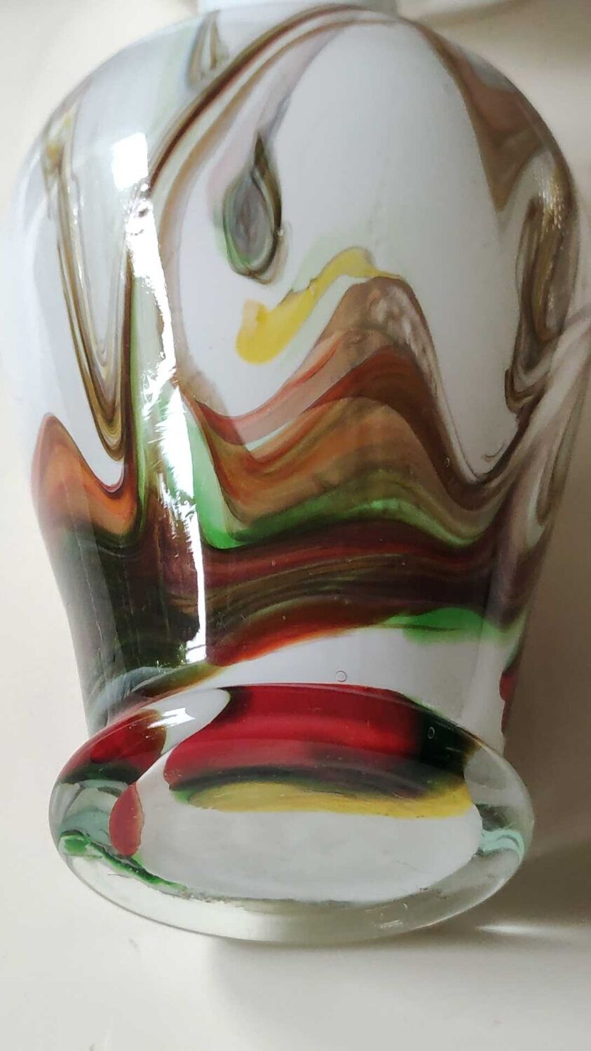 Vase in vintage blown opaline glass