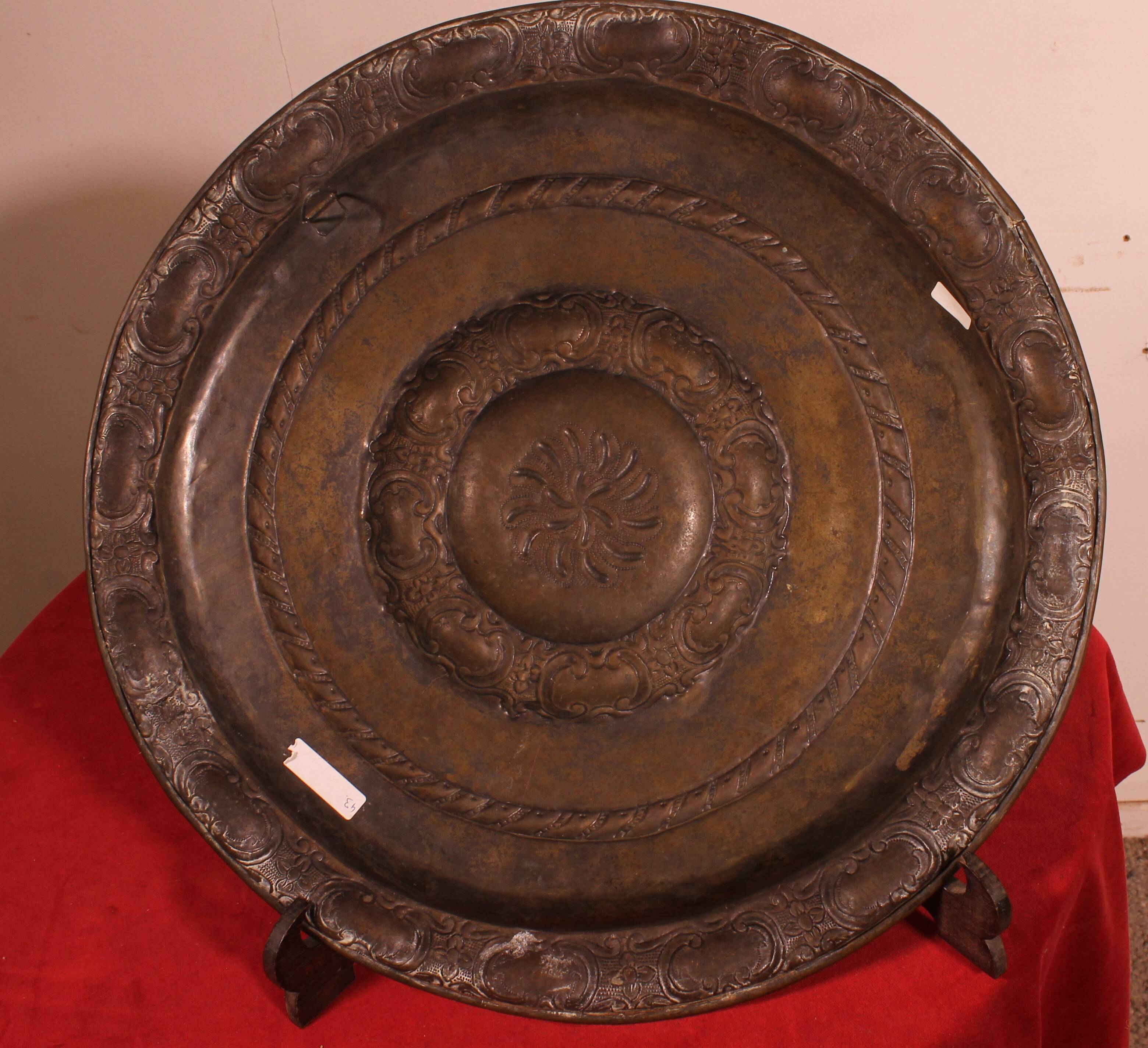 brass offering or quest dish - France - 18th century