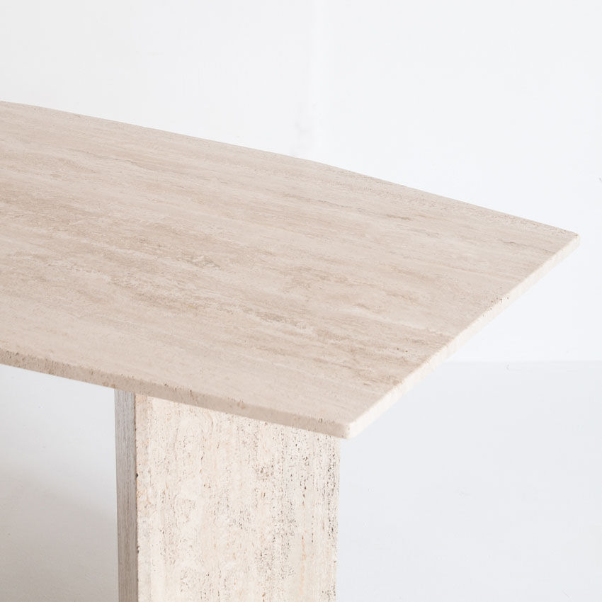 Table à manger en marbre travertin, Italie, années 90