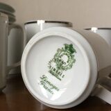 9 cups and coffee cups in porcelain Limoges