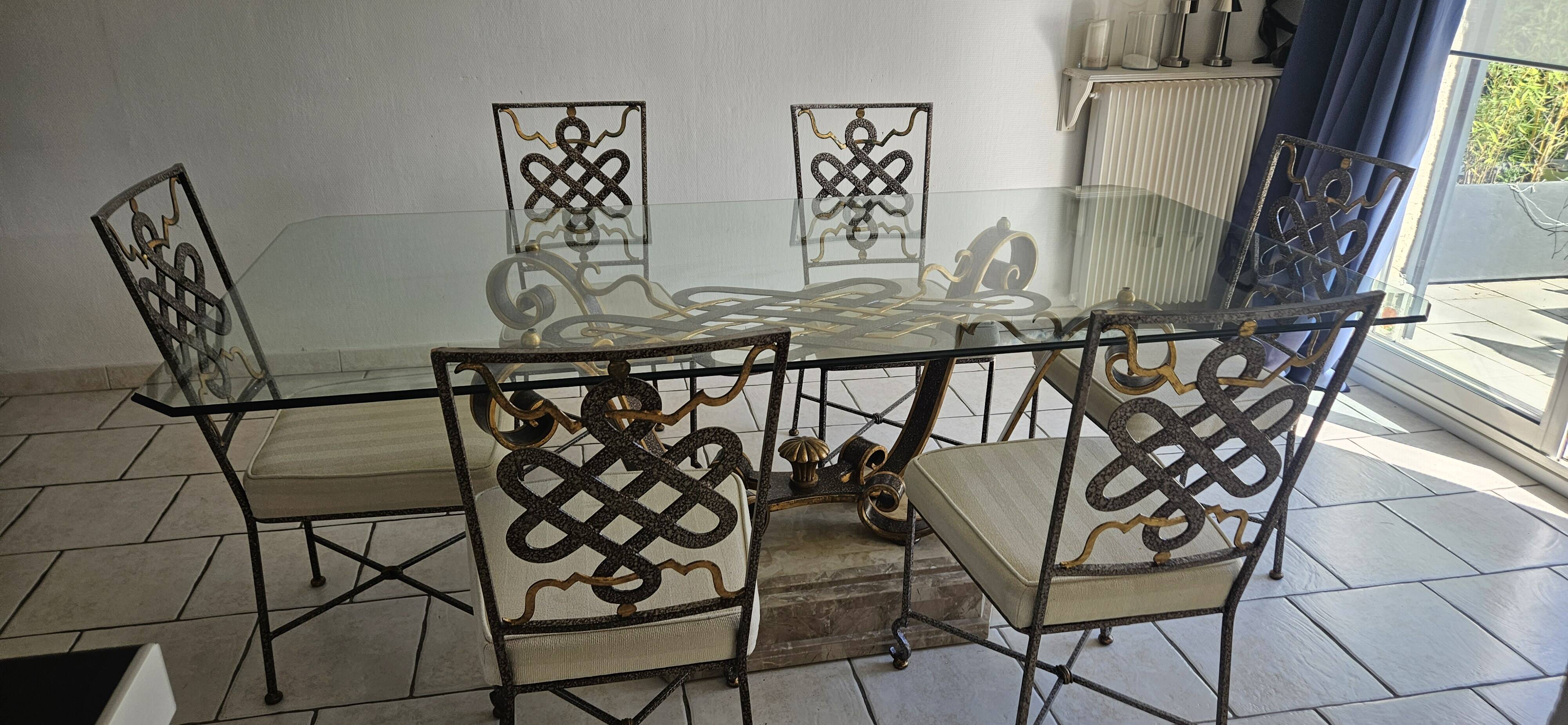 Table et chaises en Fer forgé Art