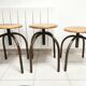 Set of 3 vintage stools of industrial style, medical office