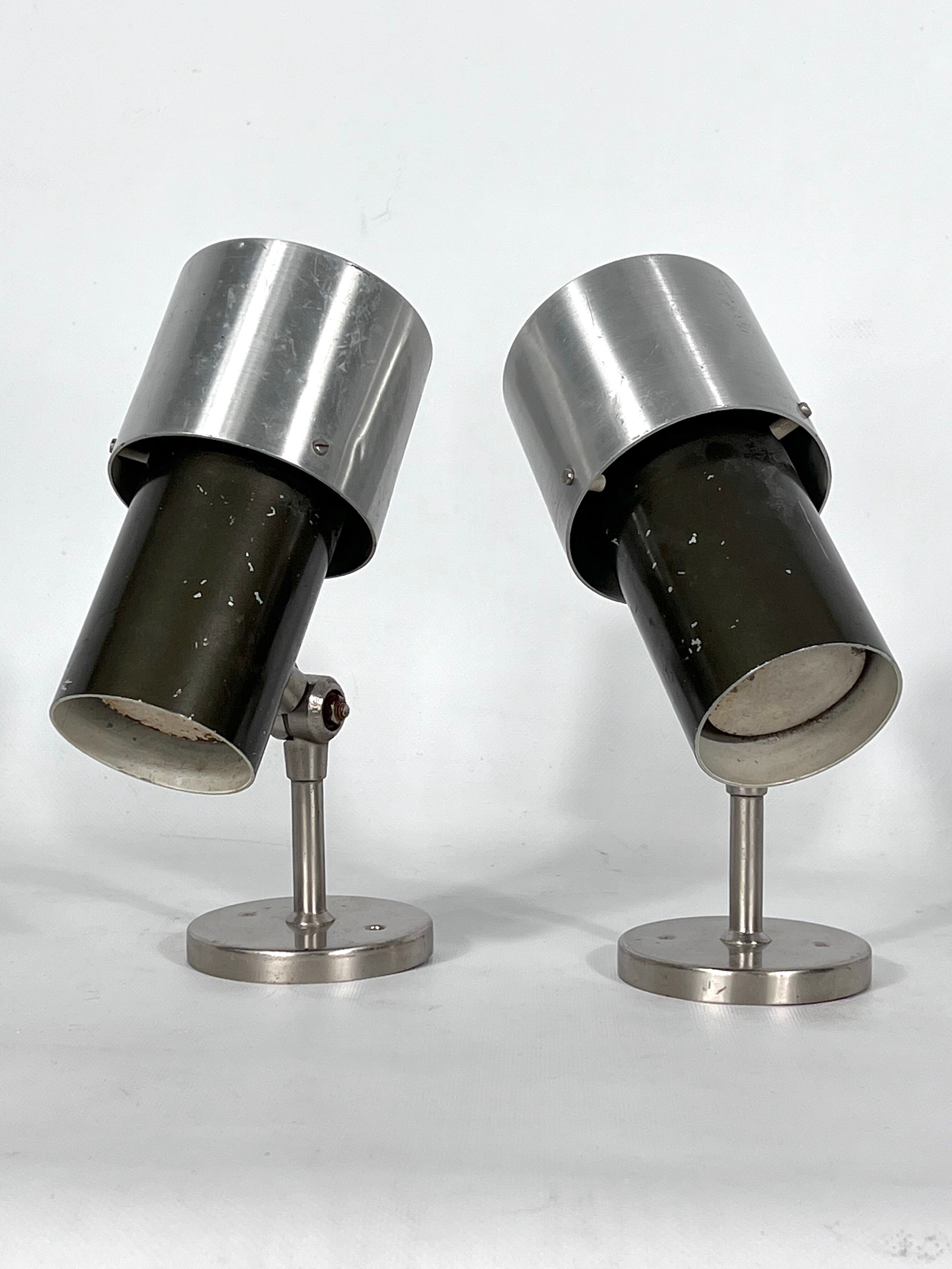 Pair of Stilnovo adjustable sconces or spotlights, Italy 1950