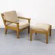 Danish Oak Lounge Chair and Ottoman by Juul Kristensen