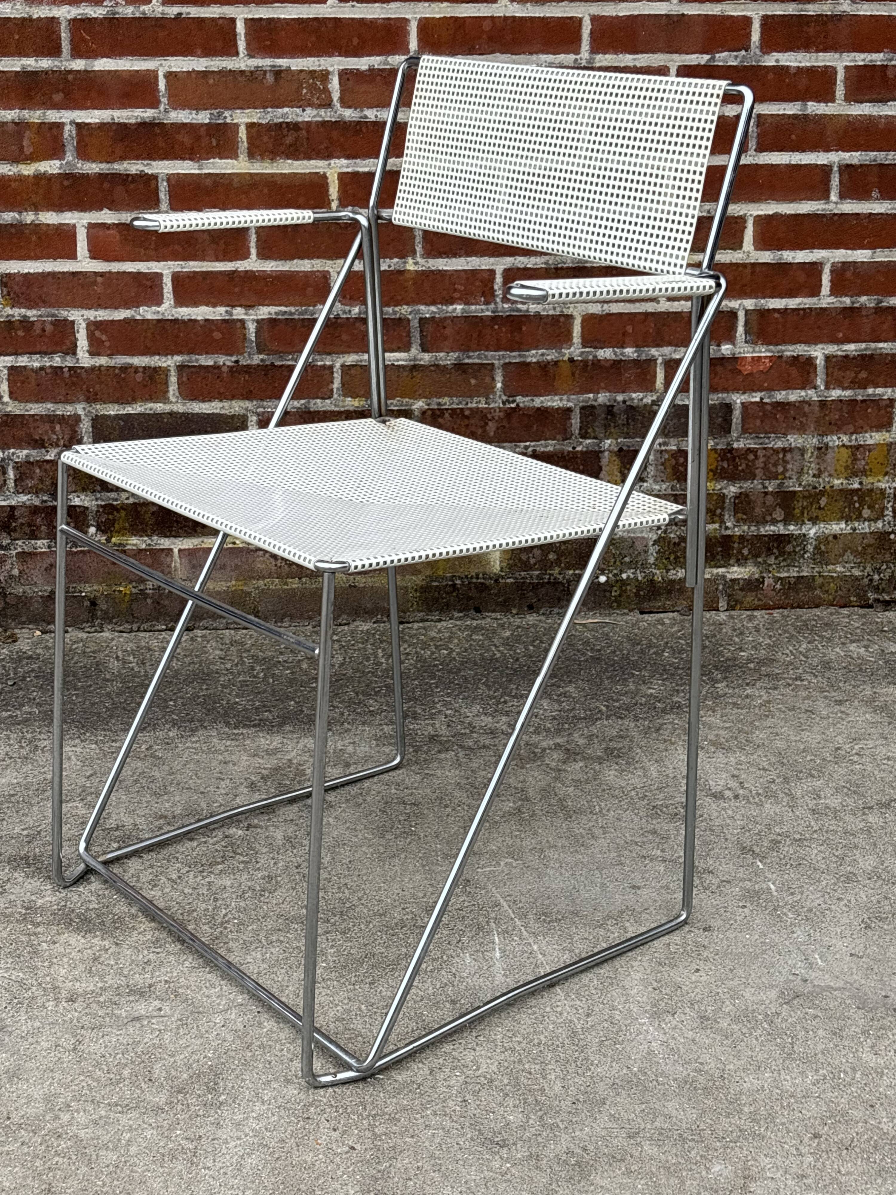 Set of 4 vintage X-Line dining chairs by Niels Jørgen Haugesen Denmark 1977