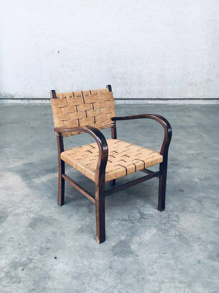 Bauhaus Style Rope Armchair by Axel Larsson, 1930s