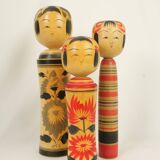 Set of 3 japanese kokeshi dolls