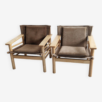 Ensemble de 2 fauteuils lounge Safari années 1970