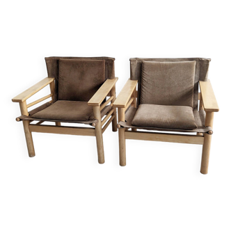 Set of 2 Safari Lounge Chairs 1970's