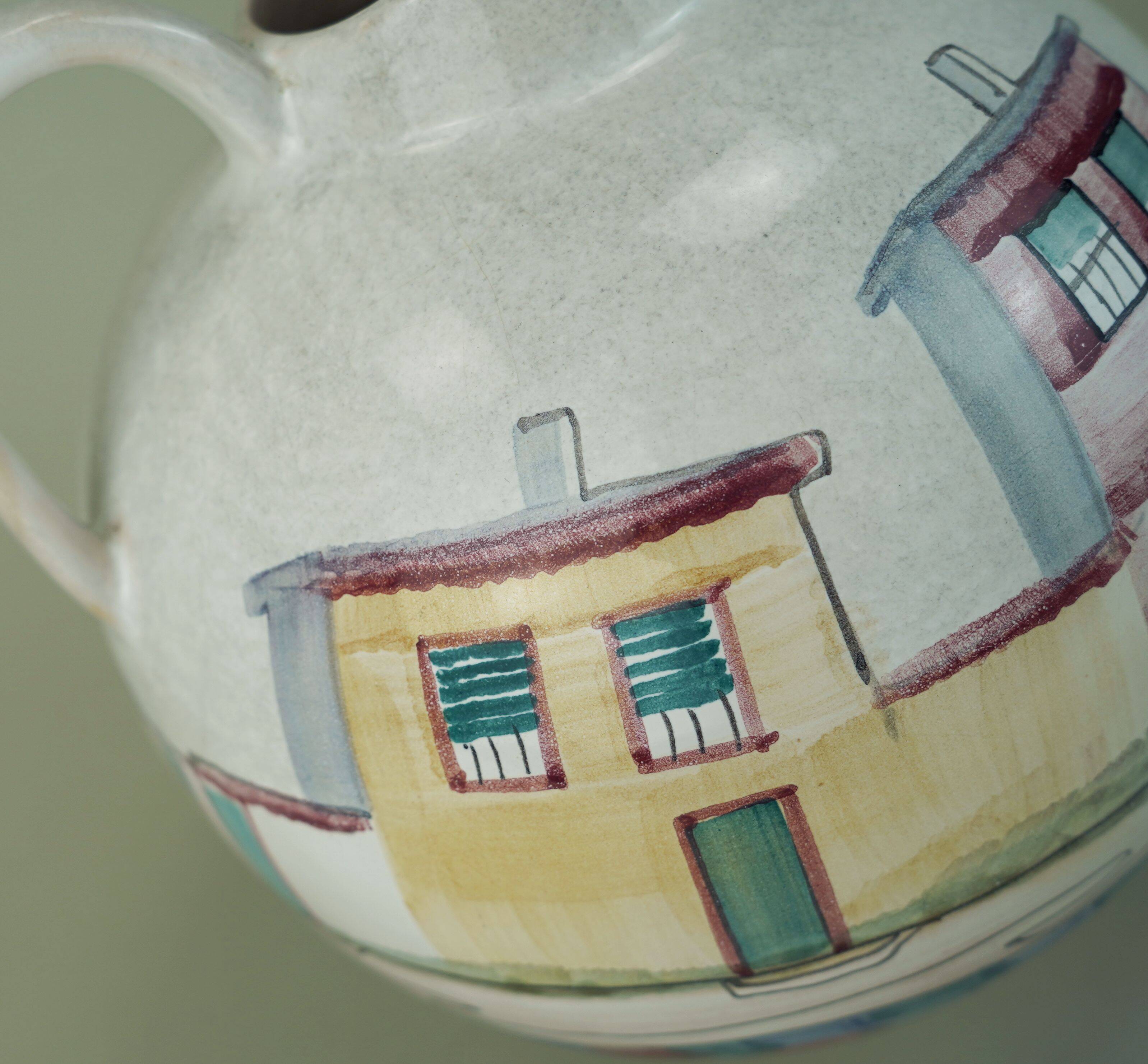 very beautiful mid century VASE by jawe hand-painted decor 'capri' 1950s