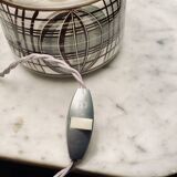 Earthenware lamp, braided fabric cable, 70s