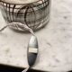 Earthenware lamp, braided fabric cable, 70s