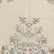 Handmade beige & brown floral  vintage rug
