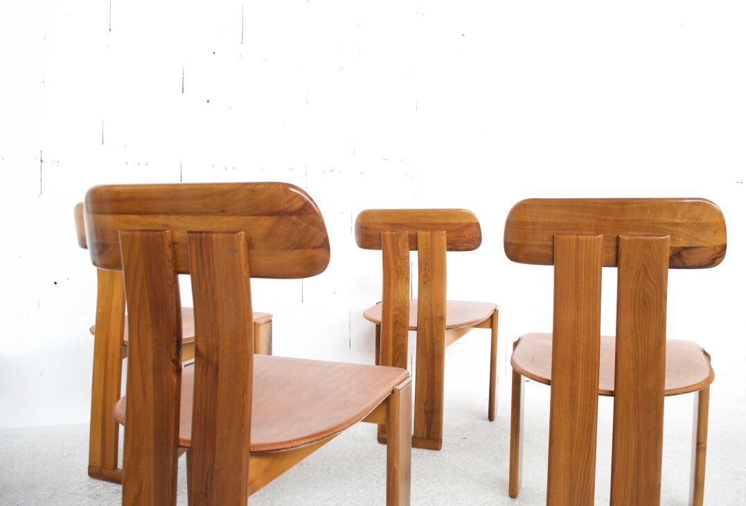 6 chairs natural leather walnut and beech sapporo 70 ' girgi mobili publisher