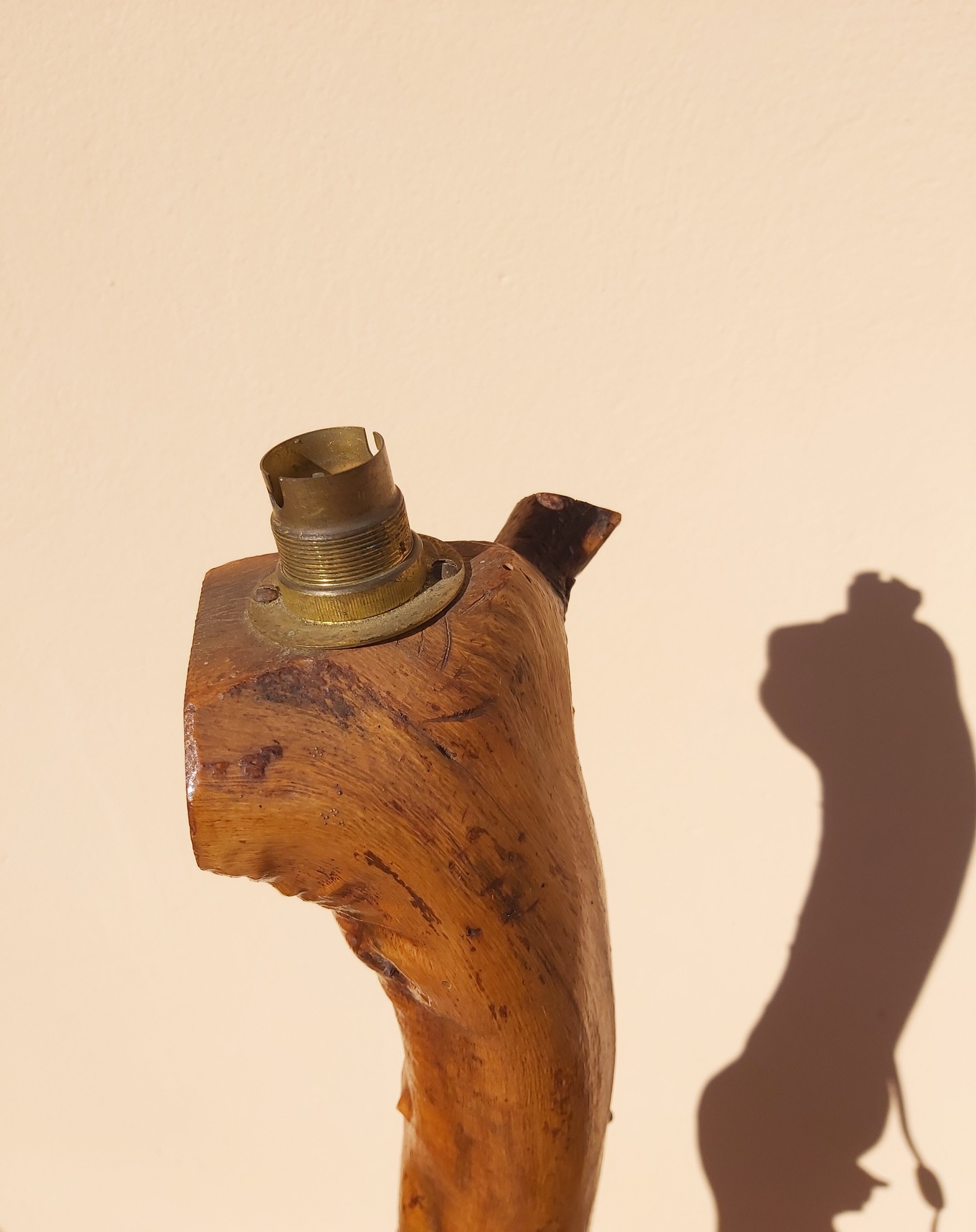 Vintage olive wood lamppost