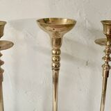 Set of 3 brass candle holders