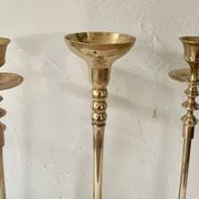 Set of 3 brass candle holders