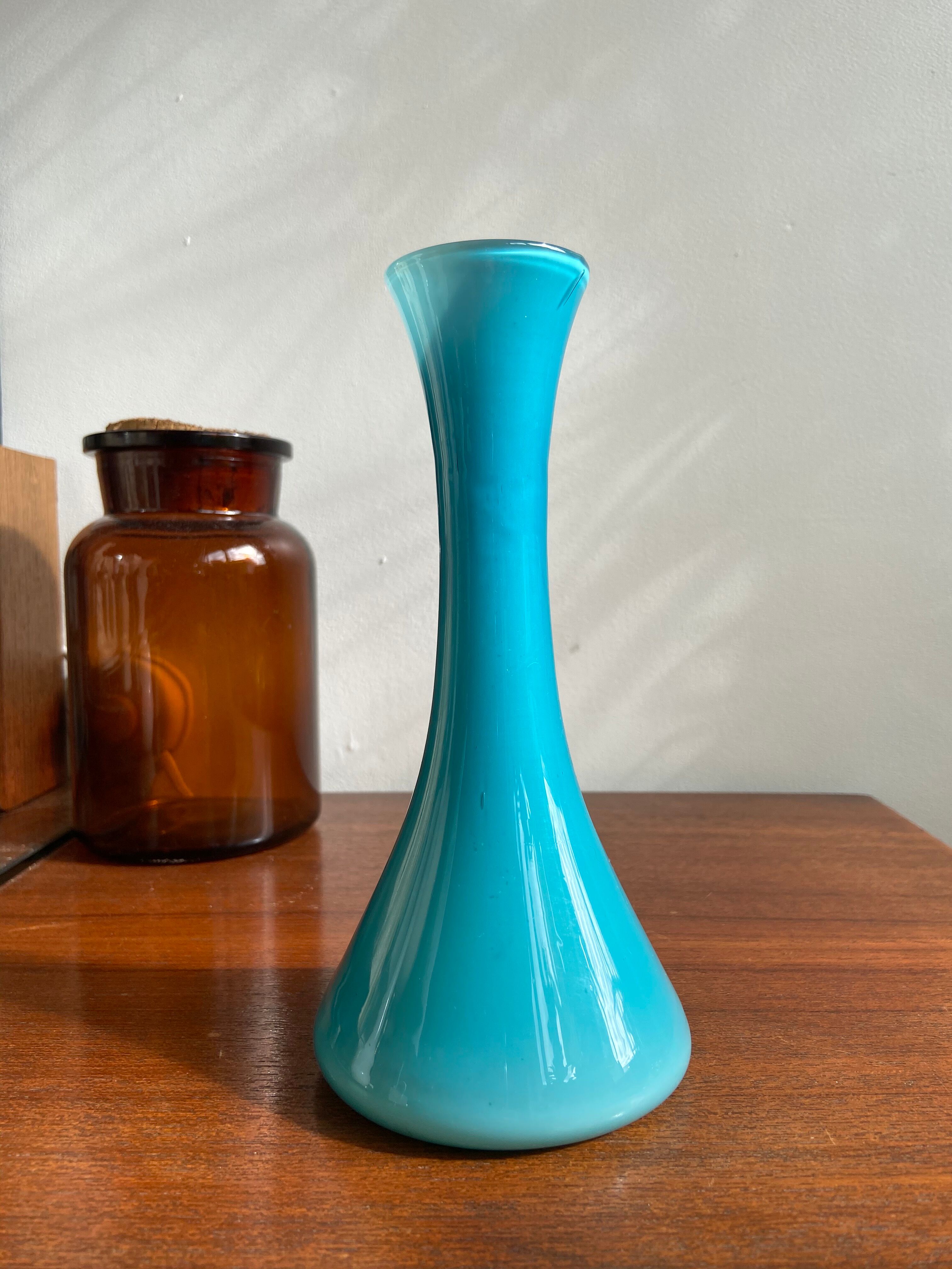 Blue opaline vase