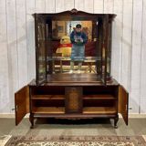 English 2-body mahogany display cabinet from the 70s