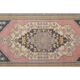 1970s Vintage Turkish Hand-Knotted Wool Cotton Pink Area Rug 124x226