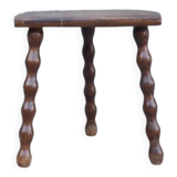 Solid wood tripod stool