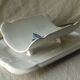 Asparagus dish faience henriot quimper fixed cradle decor fleur de lys
