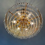 Cascade chandelier with crystal and bronze tassels