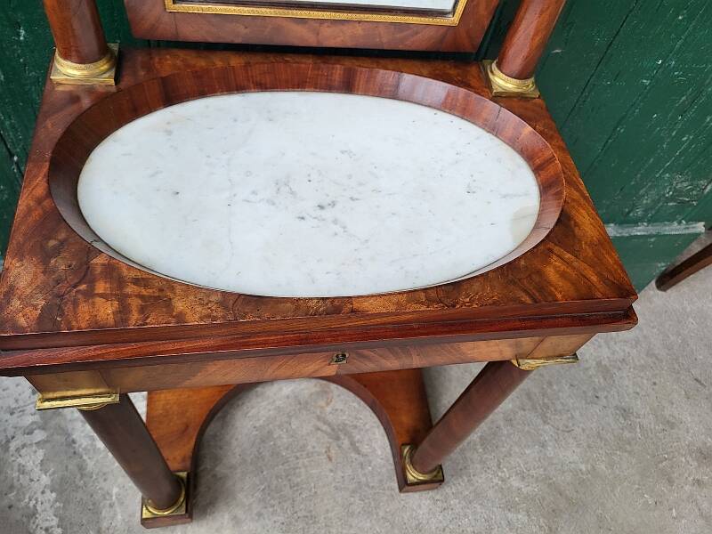 Small empire period psyche dressing table