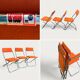Framar orange felt folding chairs 1970