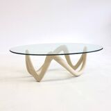 Oval coffee table with sculptural base by Armando Rosato