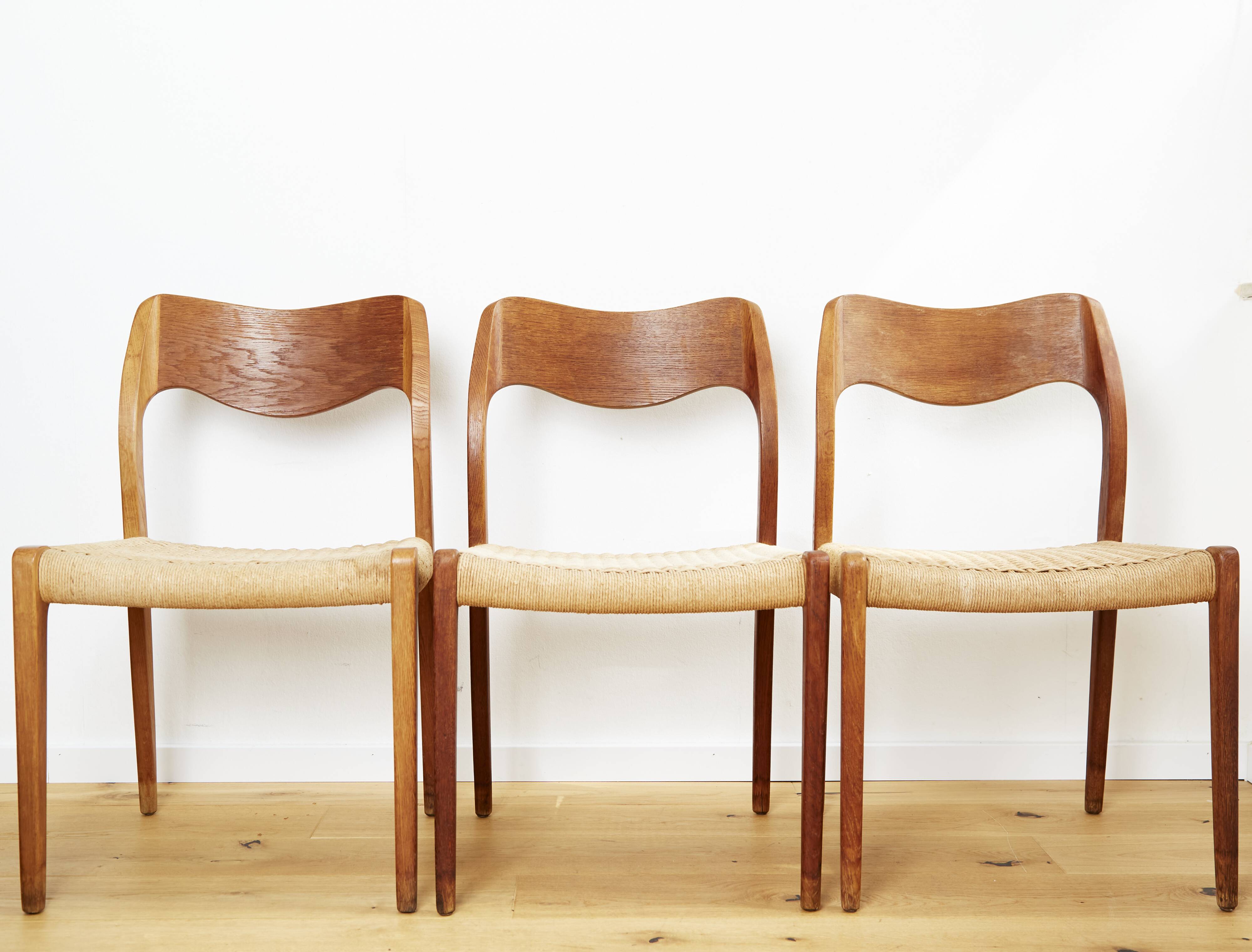 Niels O. Møller No. Dining Chairs No.71 for J. L Moller, Set of 3