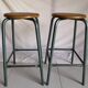 Duo of vintage 60s workshop industrial tabourets