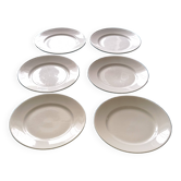 6 white plates Pillivuyt France Ø 24.5cm - Hotel culinary porcelain – G804