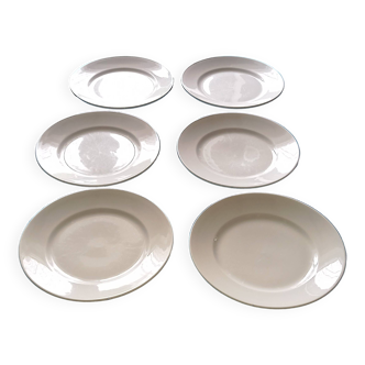 6 white plates Pillivuyt France Ø 24.5cm - Hotel culinary porcelain – G804