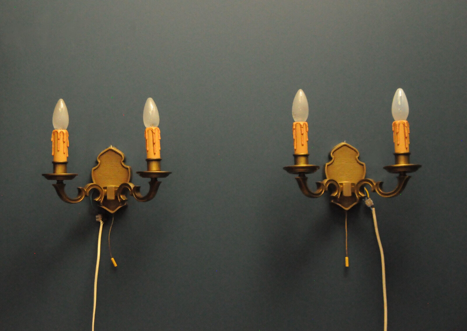 Pair of brass sconces