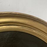 Oil on canvas Pair of portraits in gilded oval frames, 19th century
