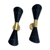 Pair of sconces wall Italian black color