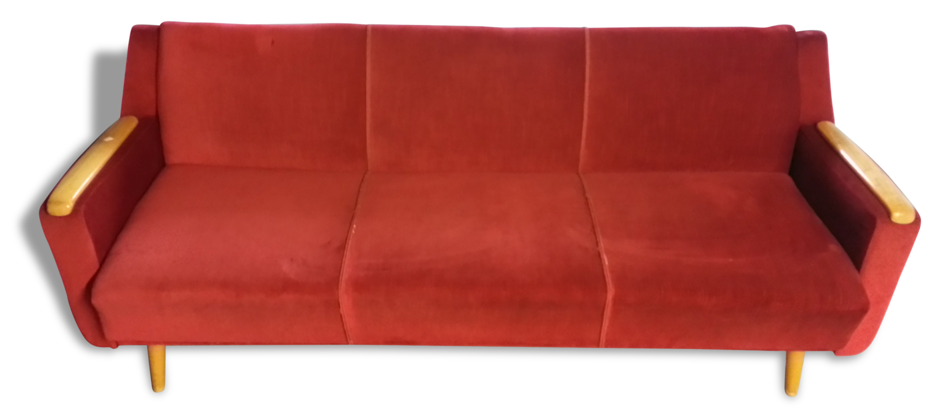 Sofa Daybed sofa years 50/60 cliclac Red