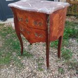 Antique Louis XV style chest of drawers with marble top