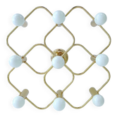Large Space Age gilded ceiling light from Leola