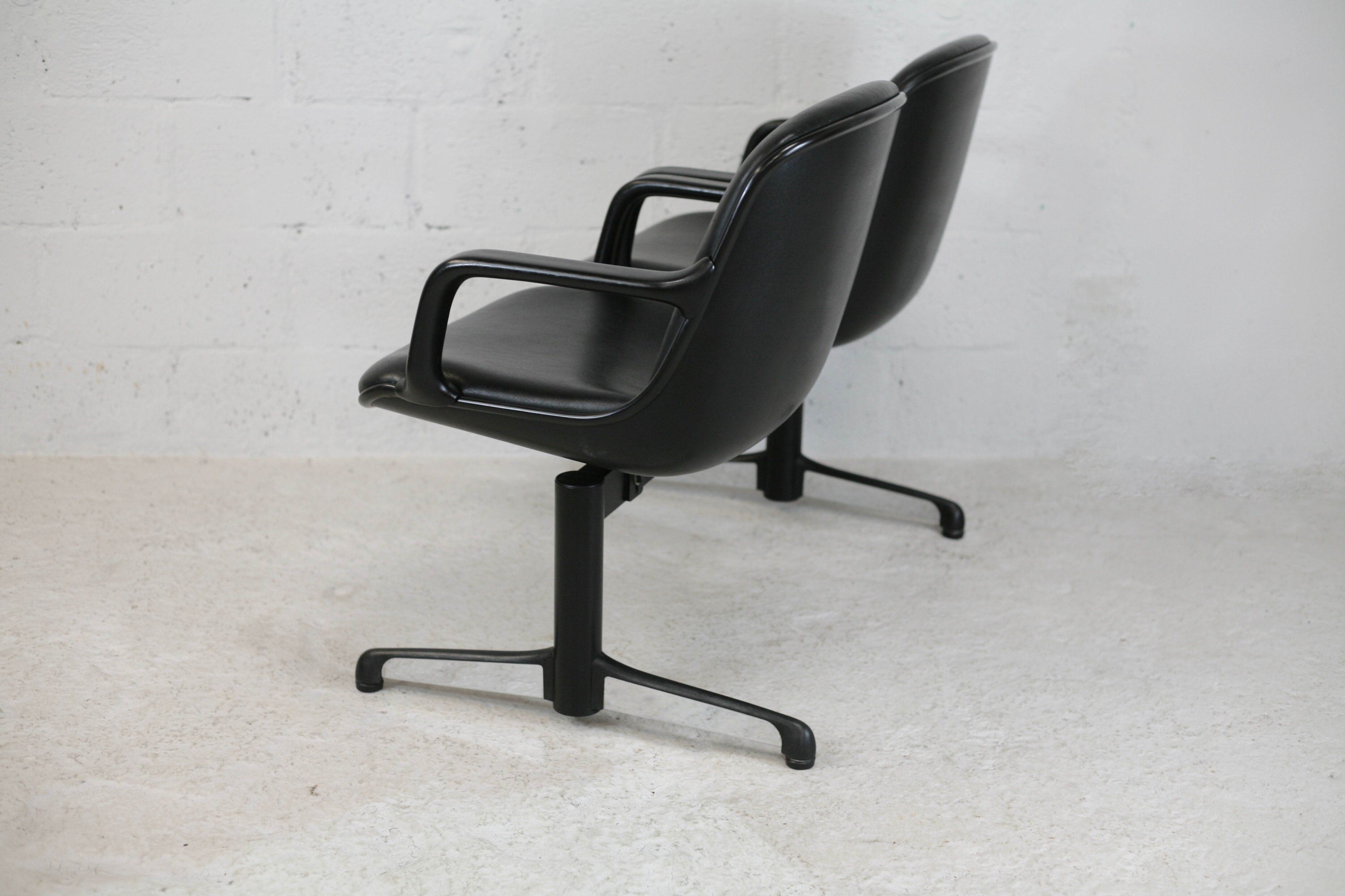 Bench imitation leather and steel, Italy, circa 1970