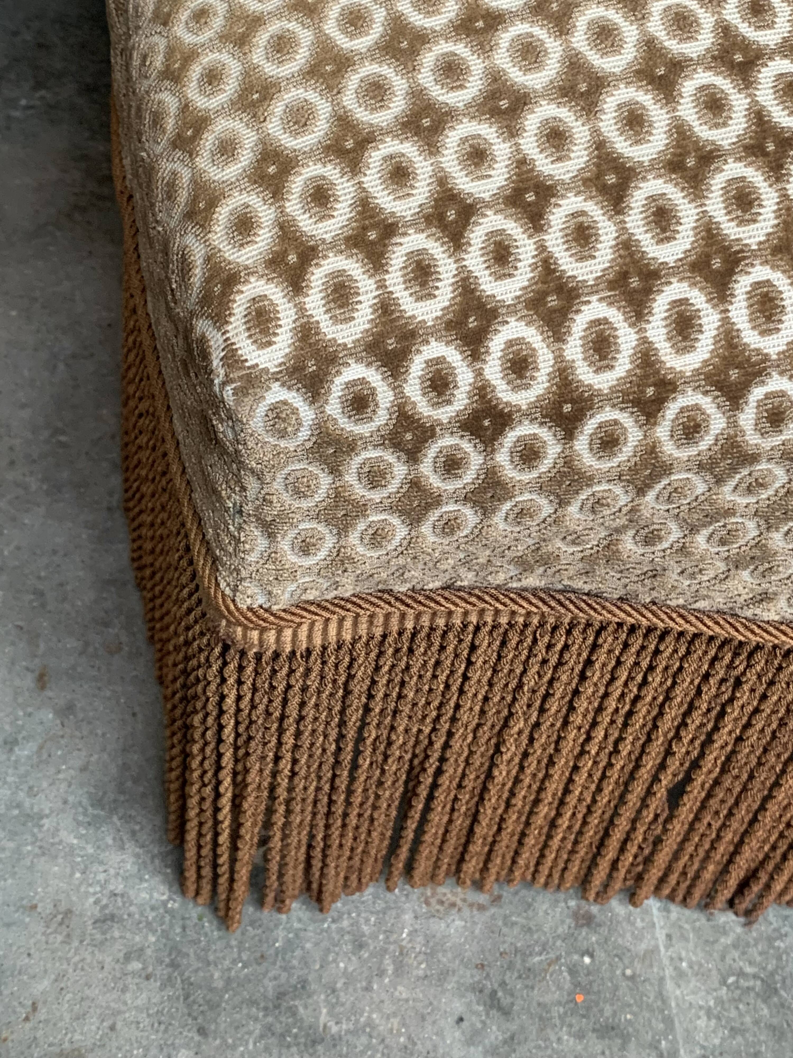 Vintage chocolate velvet toad armchair