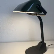 Vintage 1930 Viktoria enamelled cast iron Bauhaus lamp - 40 cm