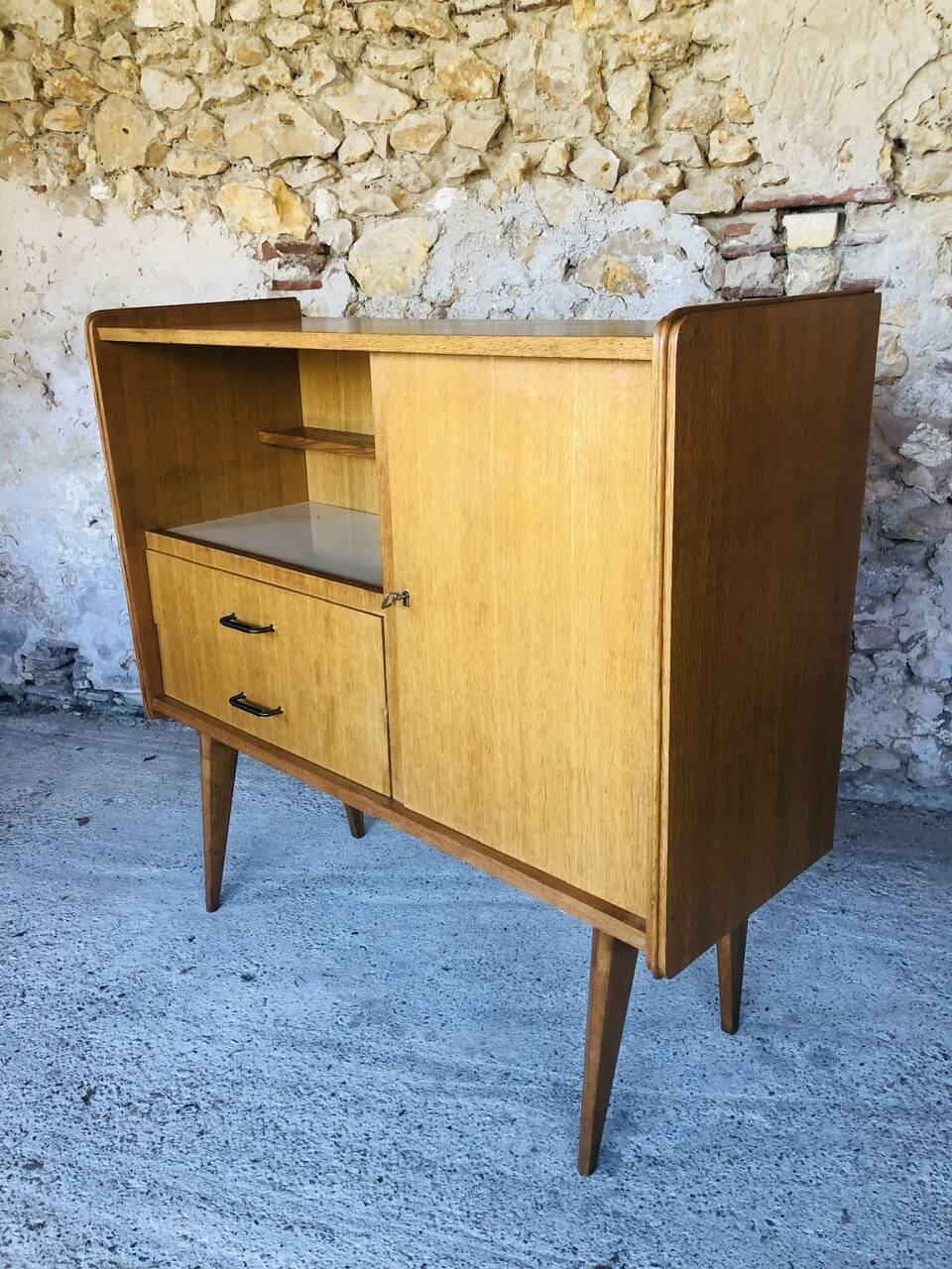 Vintage storage unit on compass legs by SAM Circa 50's/60's