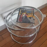 Glass and chrome coffee table