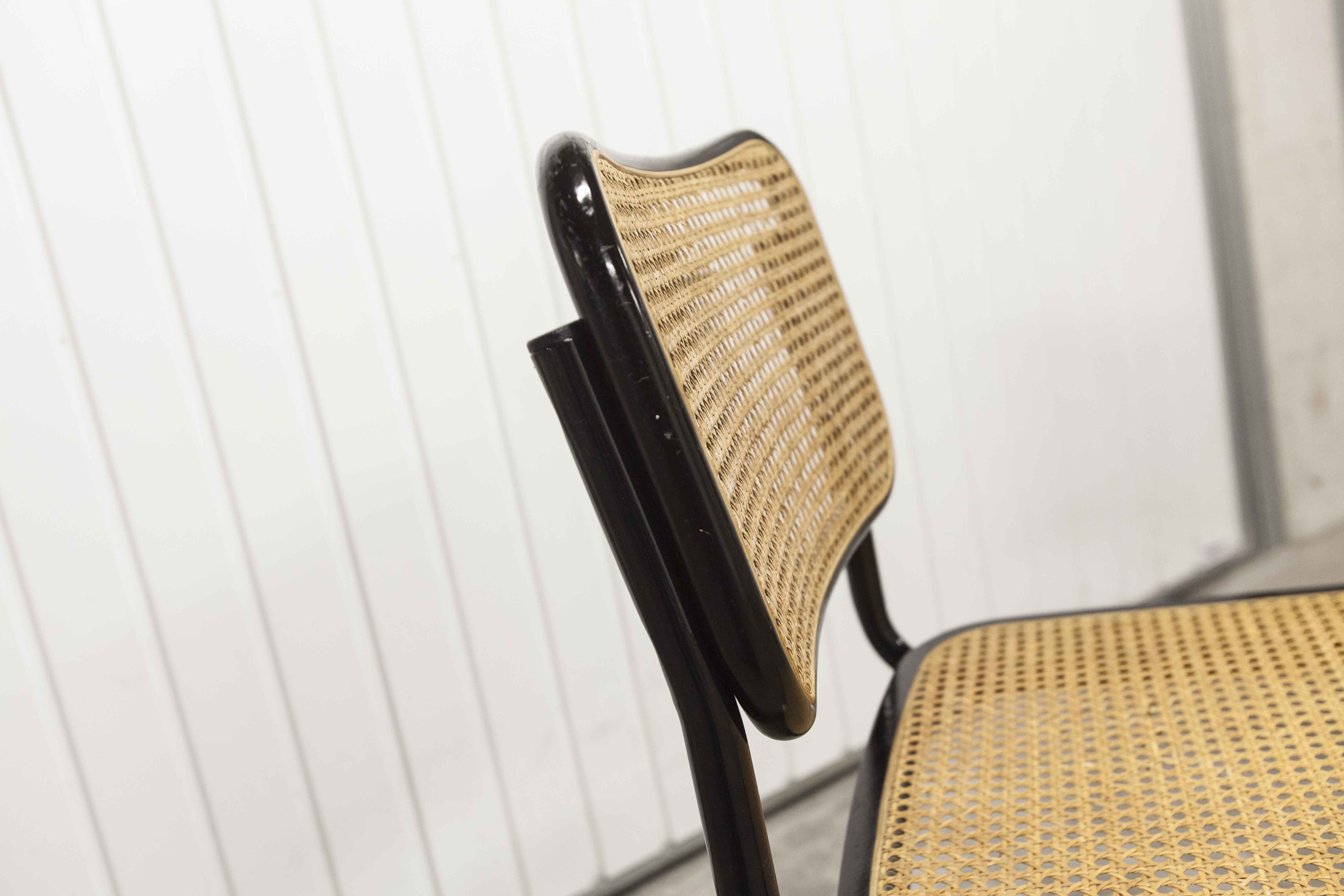 Pair of black Breuer B32 chairs restored, new stamps