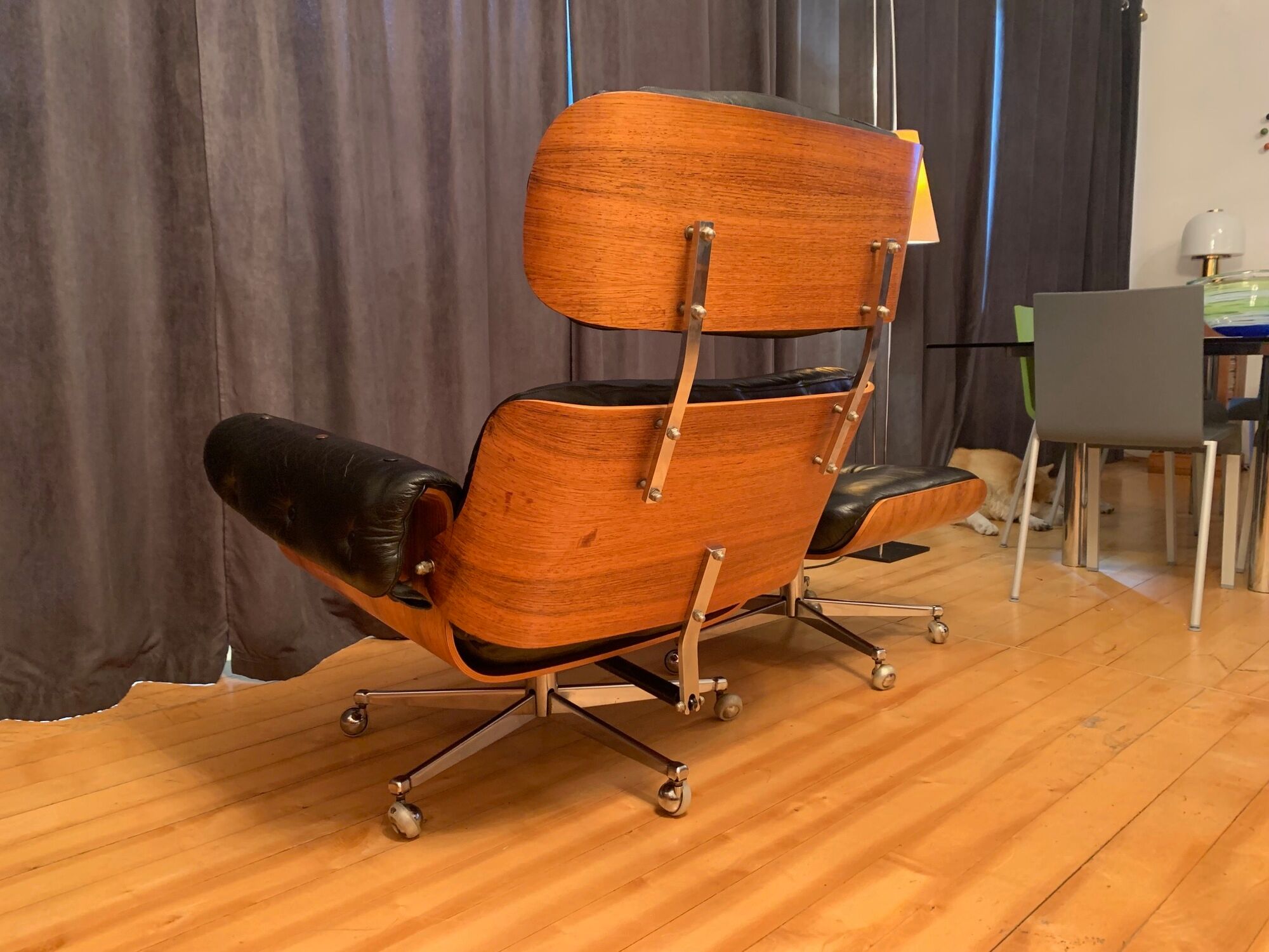 Armchair with footstool by Martin Stoll, Stoll Giroflex, Switzerland, 1960s.