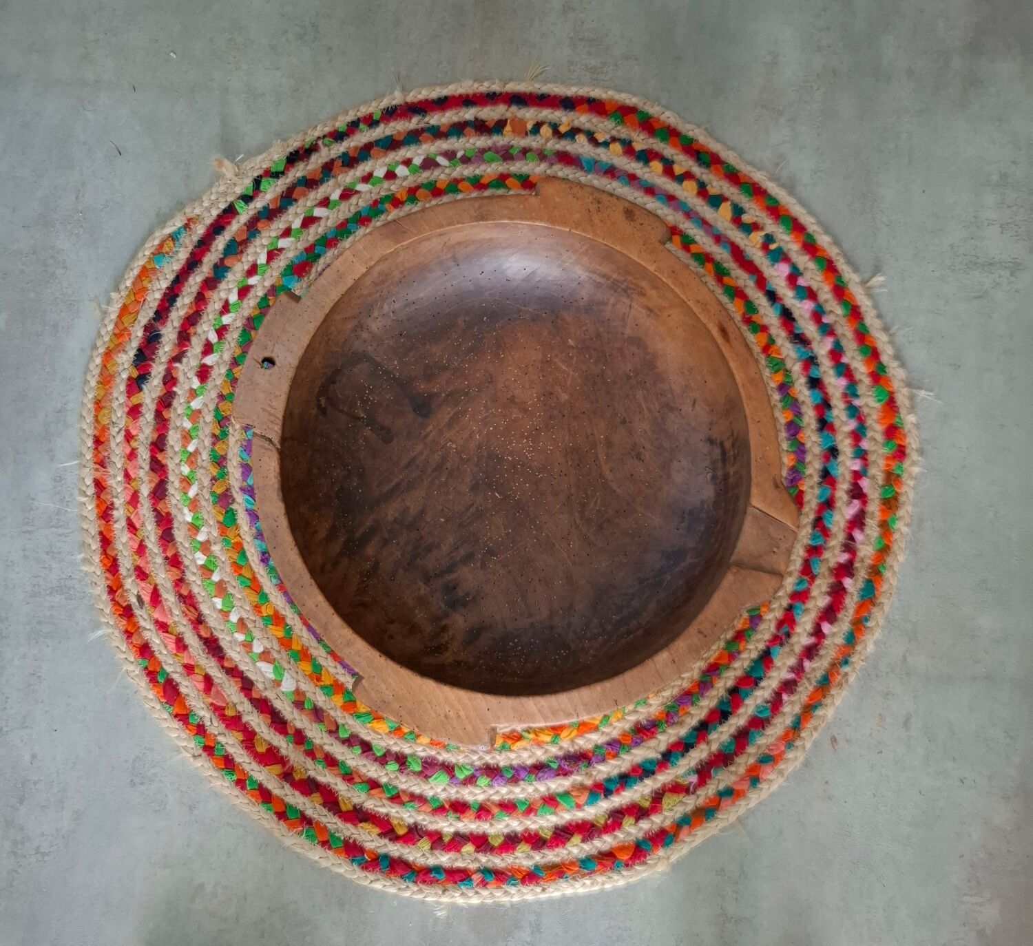 Large antique wooden bowl