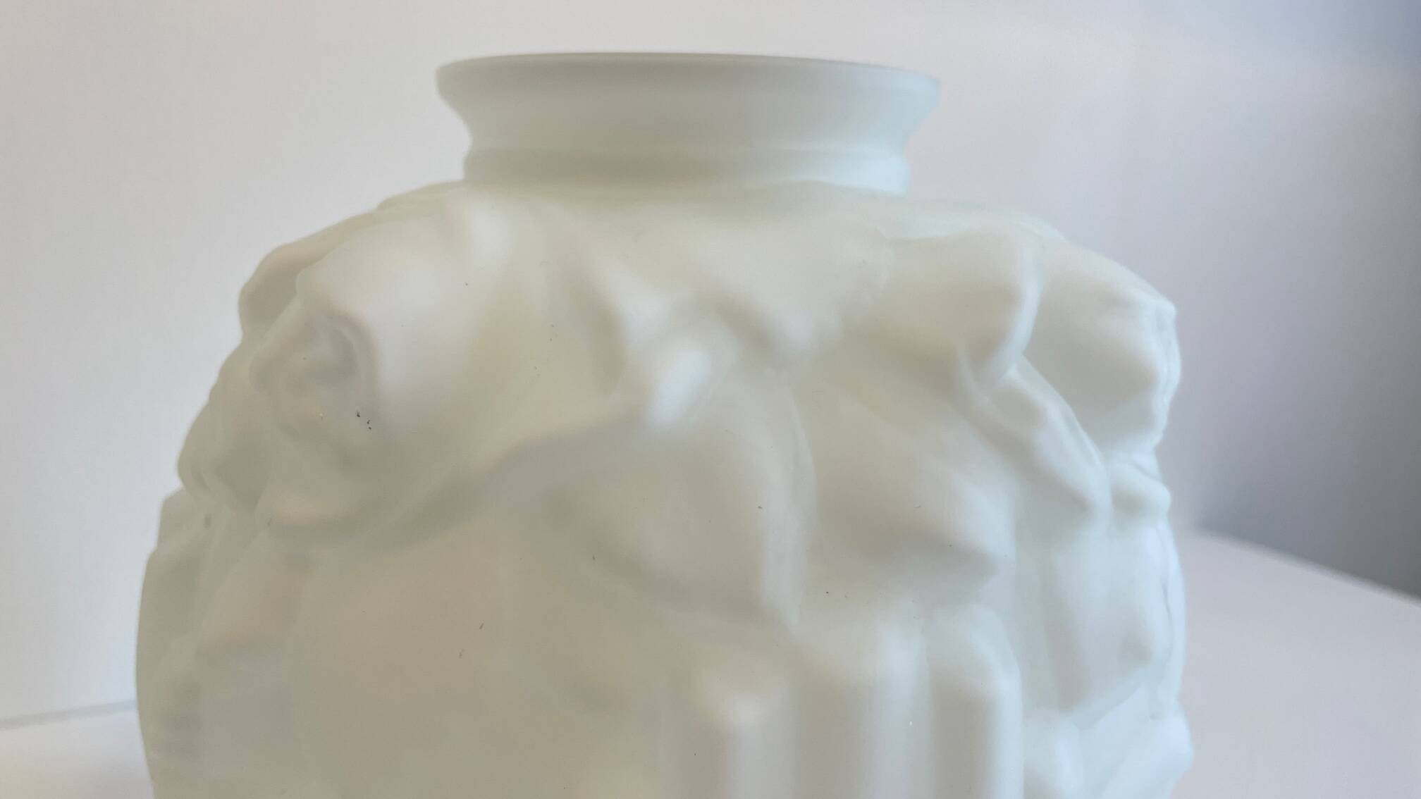 Art Deco glass paste ball vase