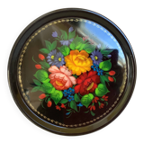 Russian Beriozka painted metal flower tray